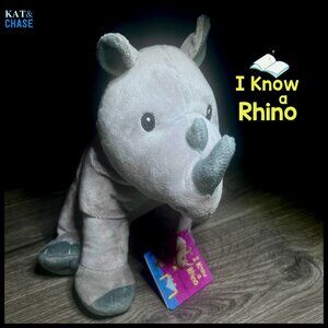 Kohls Cares I Know a Rhino Gray Rhinoceros Plush Animal With Tag 10”